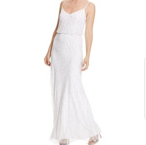 White Beaded Adrianna Papell gown